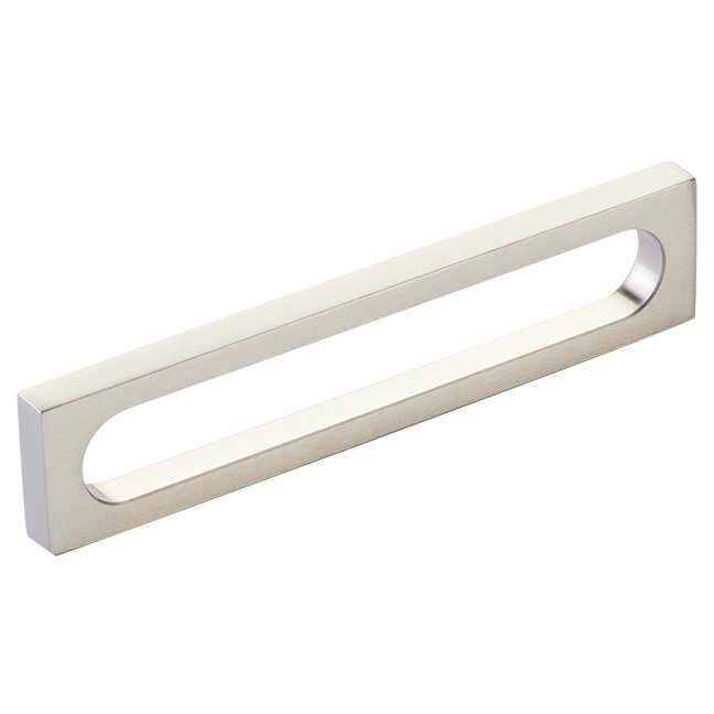 5" Centers Modern Oval Slot Pull in Brushed Nickel