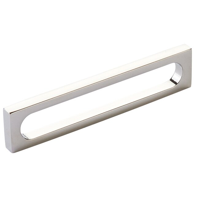 5" Centers Modern Oval Slot Pull in Polished Nickel