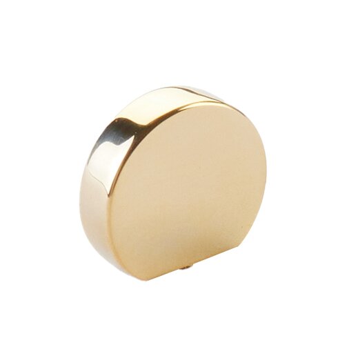 1" Modern Oval Knob in Unlacquered Brass
