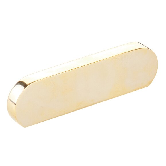 3" Centers Modern Oval Pull in Unlacquered Brass