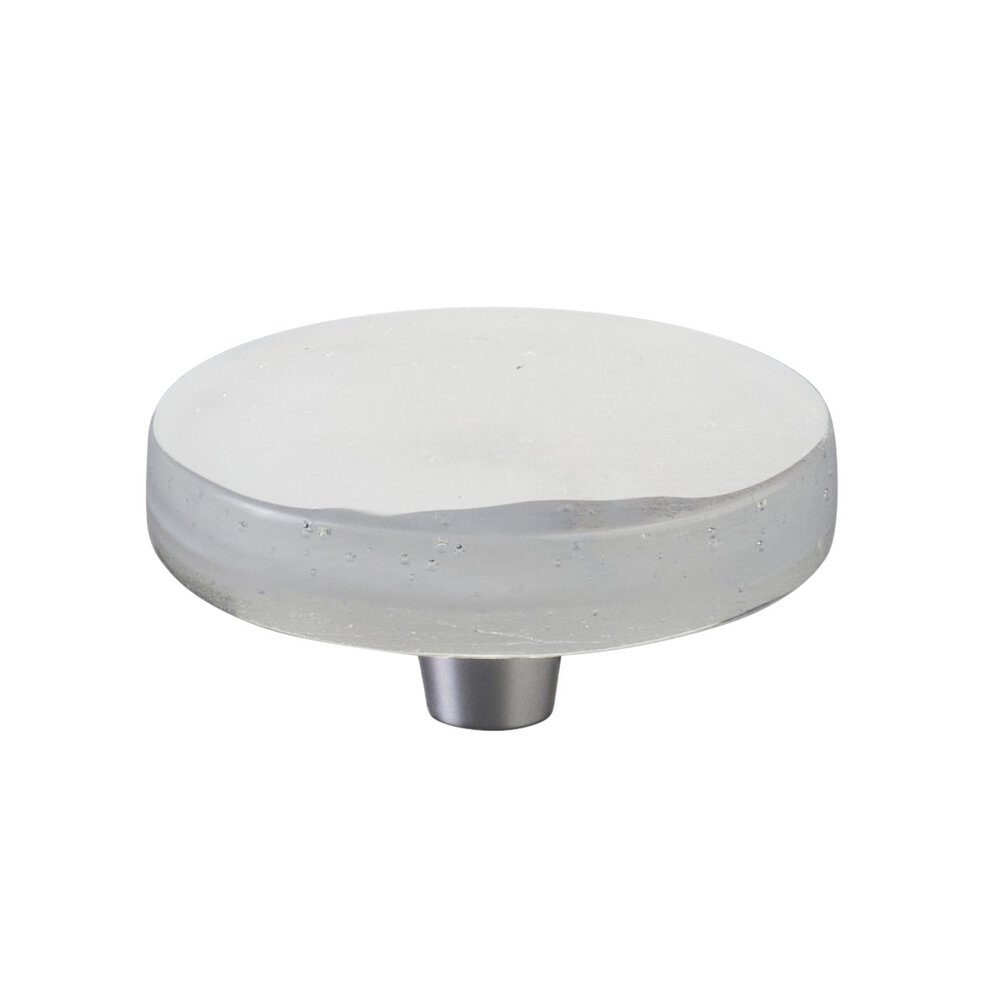 2 1/2" Diameter Large Round Knob in Brushed Stainless Steel