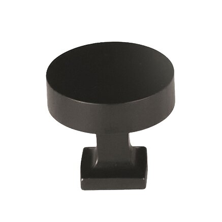 1-1/4" Round Knob with Square Base in Matte Black