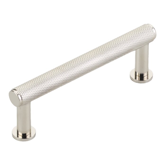 3 1/2" Centers Knurled Pull in Polished Nickel
