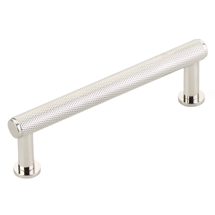4" Centers Knurled Pull in Polished Nickel
