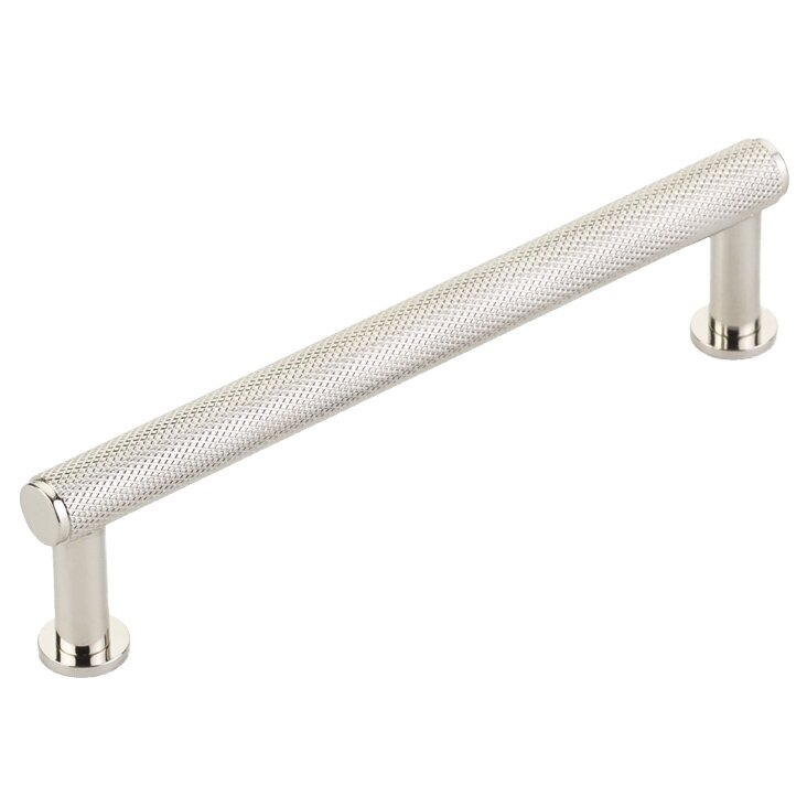 5" Centers Knurled Pull in Polished Nickel