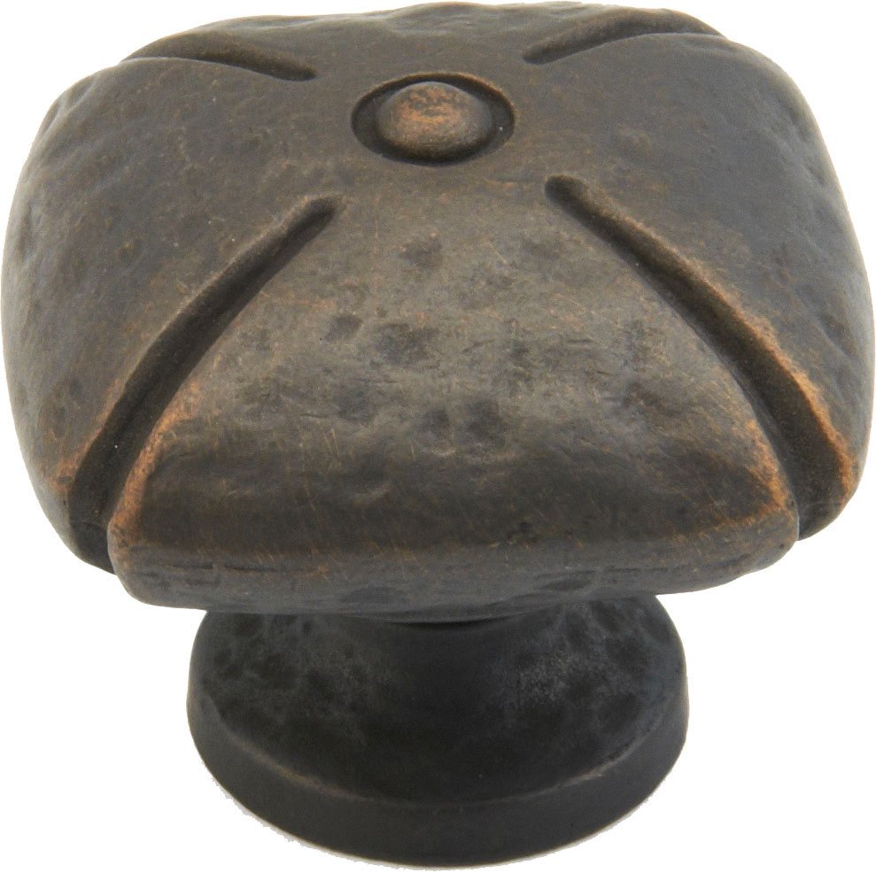 1 1/2" Square Knob in Ancient Bronze