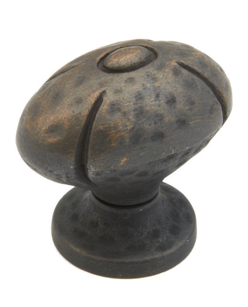 1 1/4" x 3/4" Oval Knob in Ancient Bronze