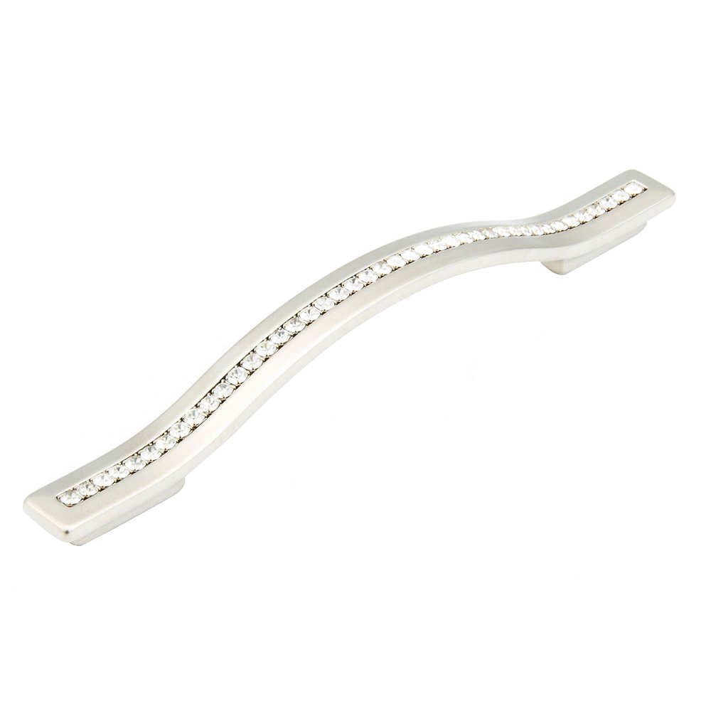 5" & 6 1/4" Centers Handle in Satin Nickel with Crystals
