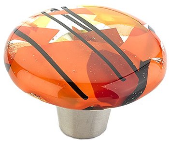 1 1/2" Diameter  Round Knob in Confetti Orange