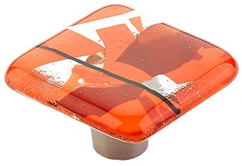 1 1/2" Square Knob in Confetti Orange
