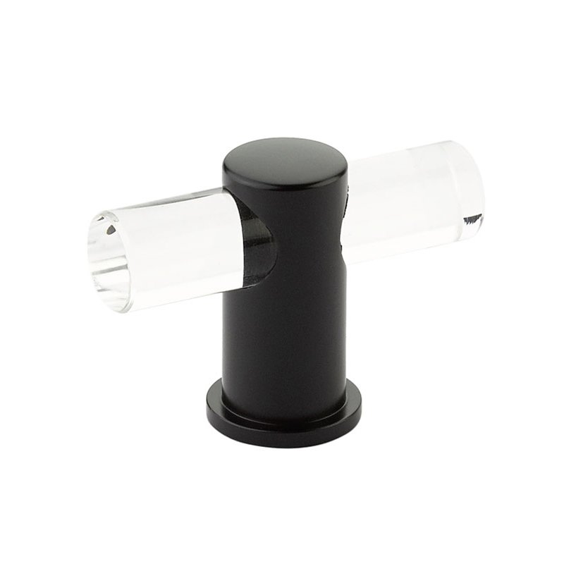 2" Adjustable Clear Acrylic T-Knob In Matte Black
