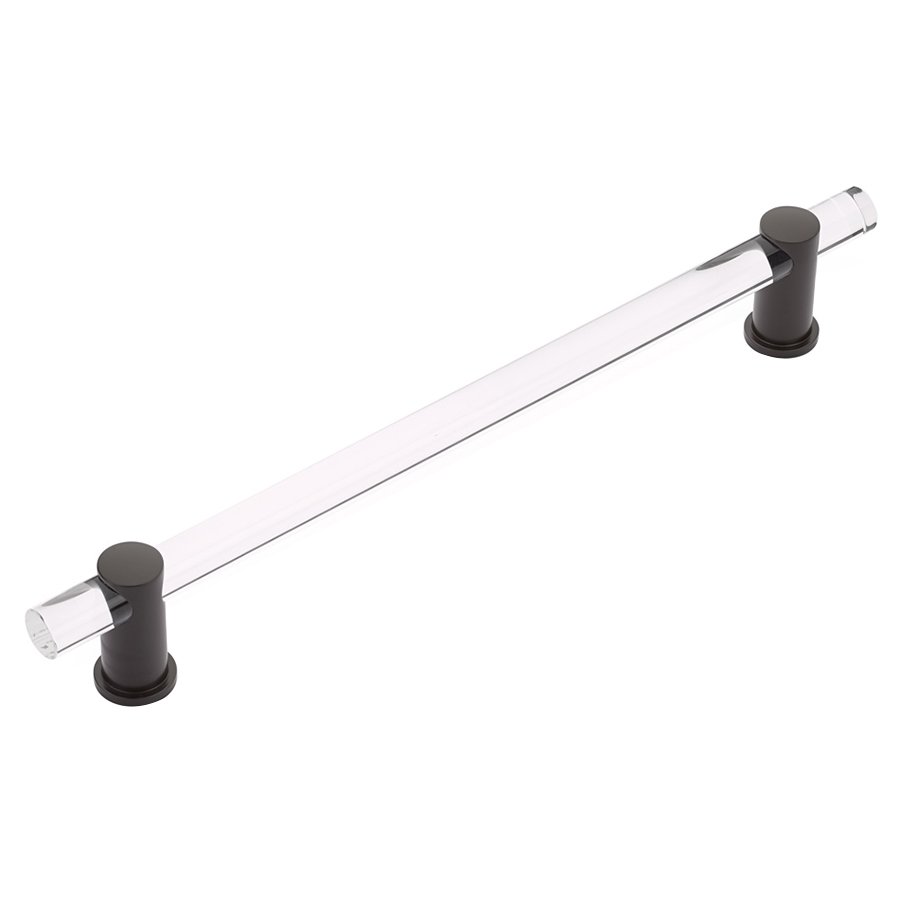 12" Centers Non-Adjustable Clear Acrylic Appliance Pull In Oil Rubbed Bronze