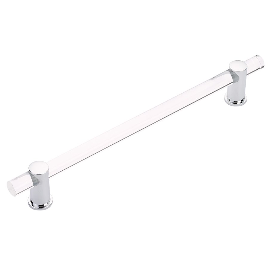 12" Centers Non-Adjustable Clear Acrylic Appliance Pull In Polished Chrome