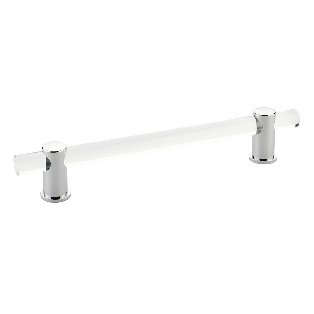 6" Centers Adjustable Clear Acrylic Pull In Polished Chrome