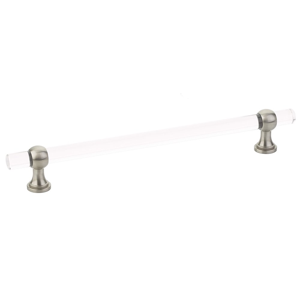8" Centers Adjustable Clear Acrylic Pull In Satin Nickel