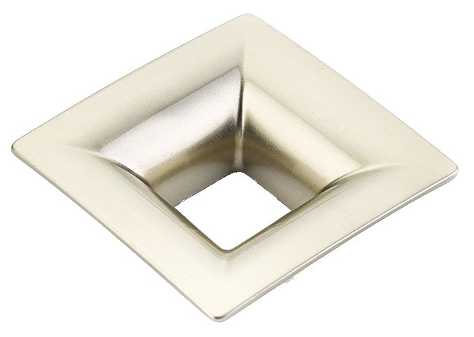 1 1/4" Centers Flared Square Pull in Satin Nickel