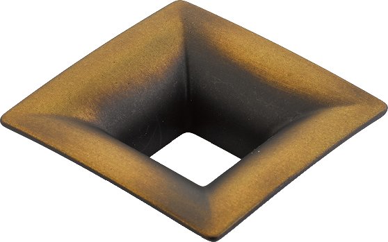 1 1/4" Centers Flared Square Pull in Burnished Bronze