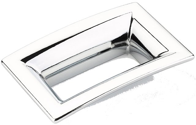 2 1/2" Centers Flared Rectangle Pull in Polished Chrome