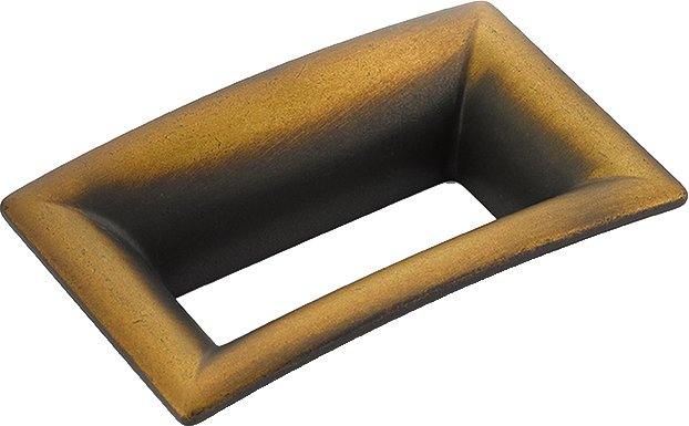 2 1/2" Centers Flared Rectangle Pull in Burnished Bronze