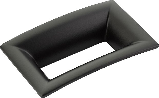 2 1/2" Centers Flared Rectangle Pull in Matte Black