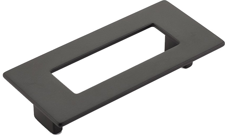 3 3/4" Centers Rectangle Pull in Matte Black
