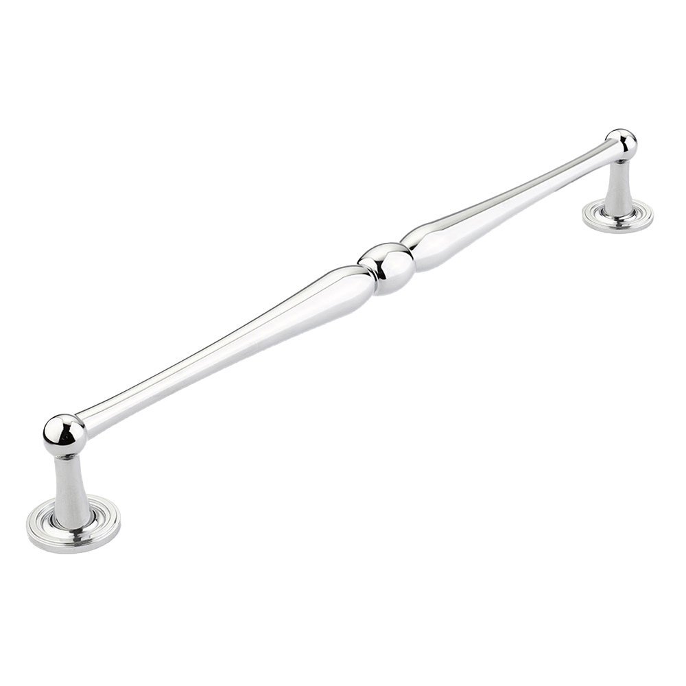 15" Centers Plain Footplate Appliance Pull in Polished Chrome