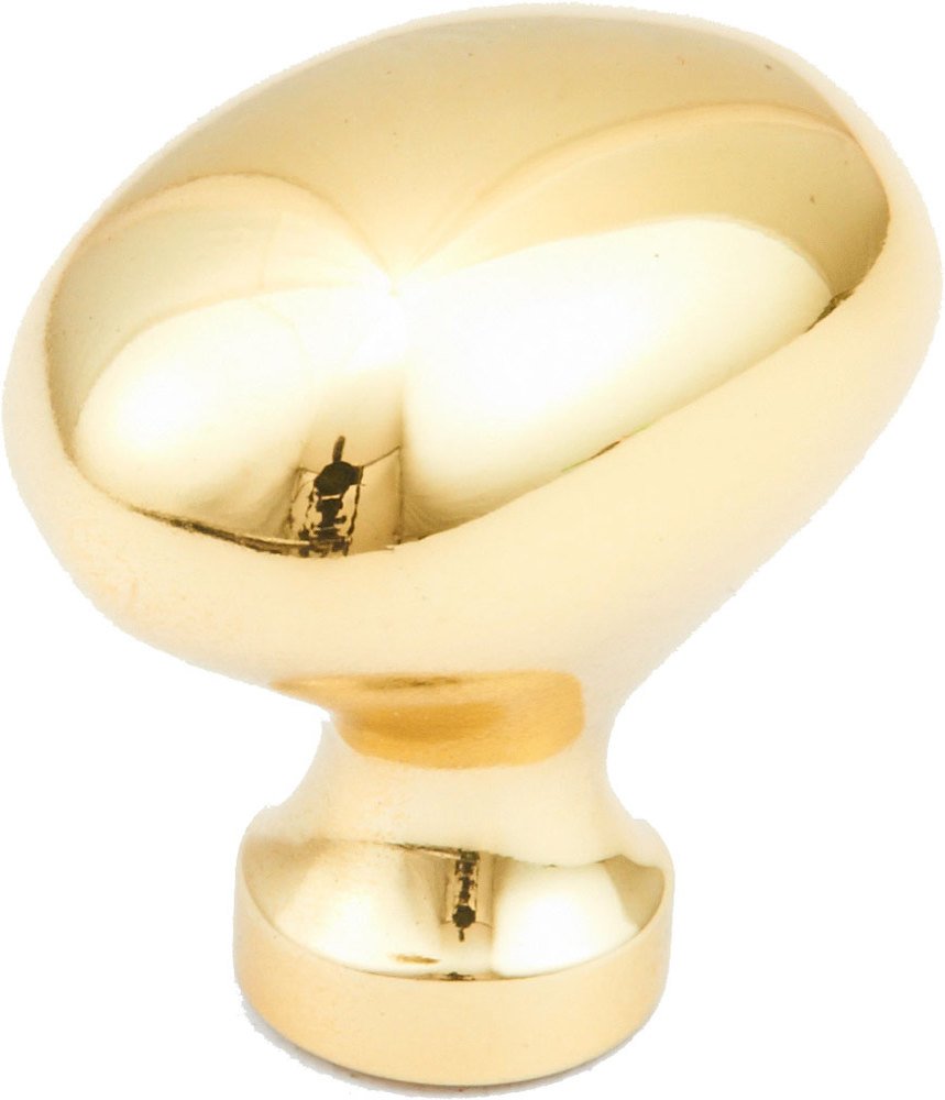 1 3/8" Oval Knob in Polished Brass