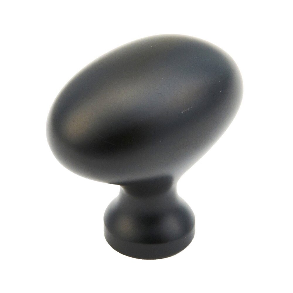 1 3/8" Oval Knob in Flat Black