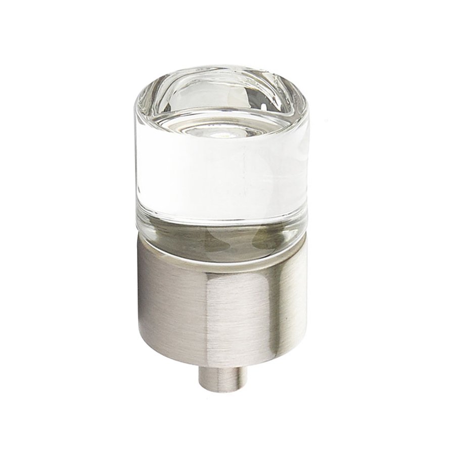 7/8" Diameter Glass Knob in Satin Nickel