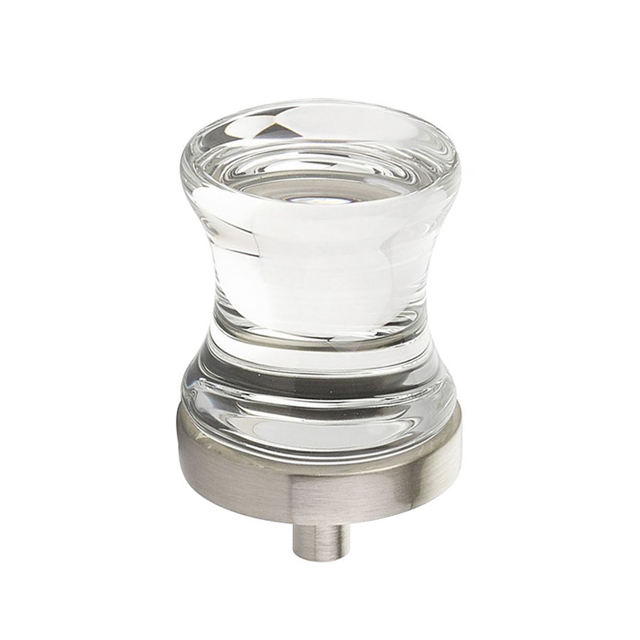 1 1/8" Diameter Glass Knob in Satin Nickel