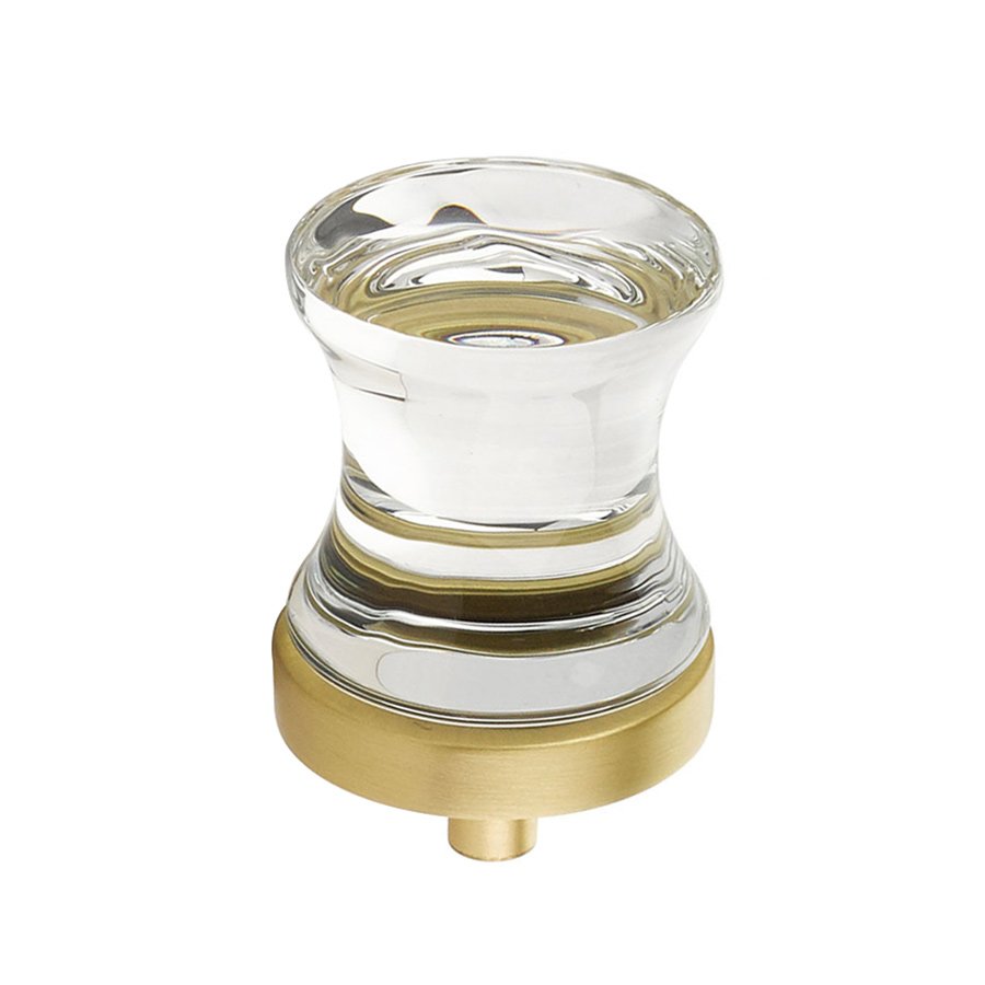 1 1/8" Diameter Glass Knob in Satin Brass