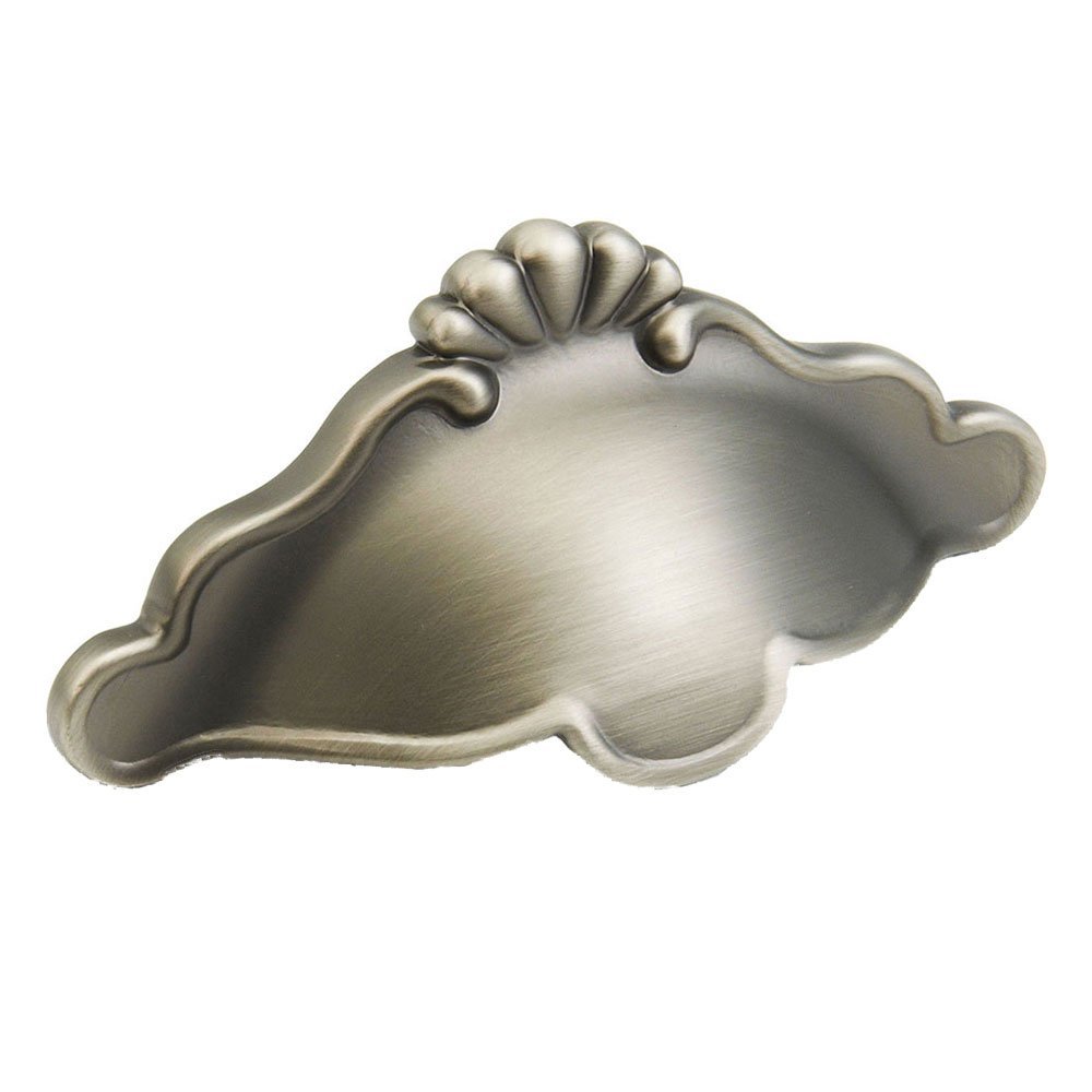 3" Center Scalloped Cup Pull in Antique Nickel