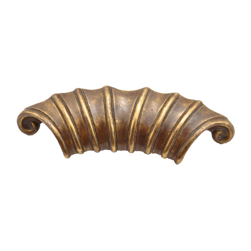 Solid Brass Cup Pull in Monticello Brass
