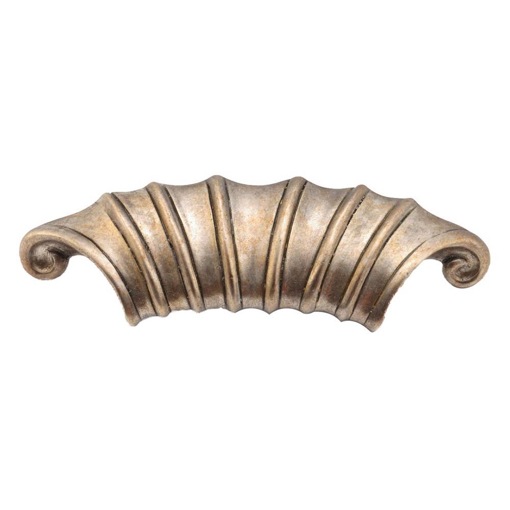 Solid Brass Cup Pull in Monticello Silver