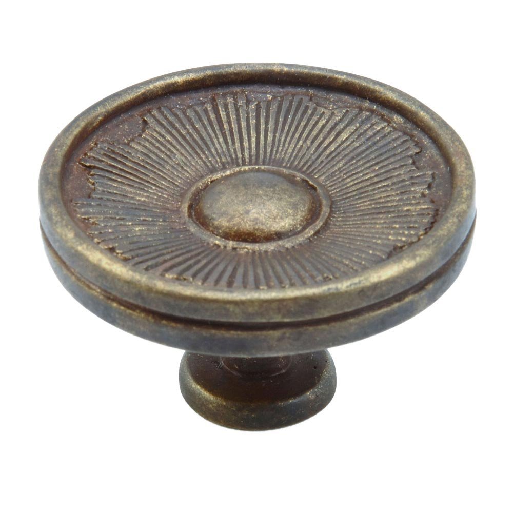 Solid Brass 1 3/8" Diameter burst Knob in Hi Lited Bronze